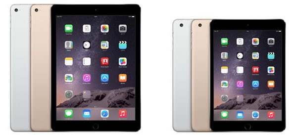 iPad Air 2とiPad mini 3の価格【ソフトバンク ドコモ au】発売日は10月24日